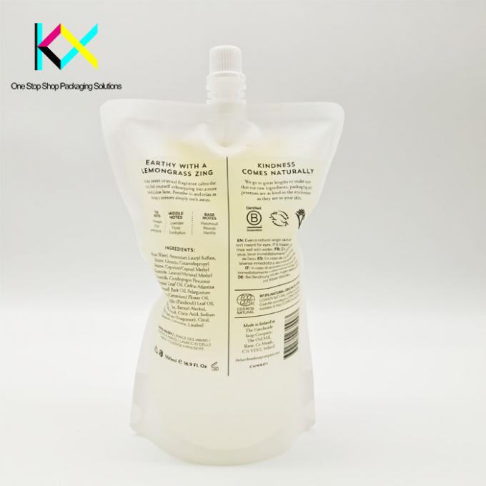 透明な液体包装袋 中央ノズル付き飲料スプート袋 500ml 2